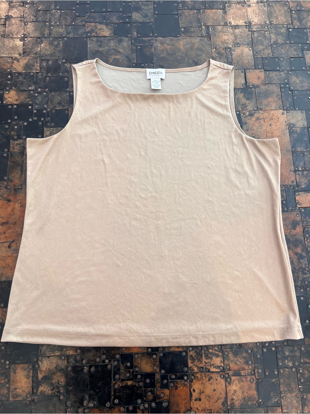 Chico's Travelers Women's Scoop Neck Tank in Light Gold
